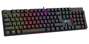 C-TECH mechanická klávesnice Morpheus, casual gaming, CZ/SK, červené spínače, RGB podsvícení, USB