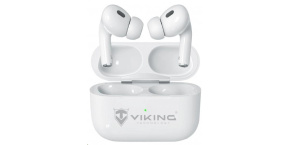 Viking bluetooth sluchátka s mikrofonem VPRORT, bílá