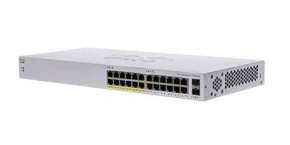 Cisco switch CBS110-24PP (24xGbE, 2xGbE/SFP combo, 12xPoE+, 100W, fanless) - REFRESH