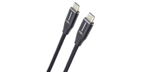 PREMIUMCORD Kabel USB-C M/M, 240W 480Mbps černý bavlněný oplet, 1m