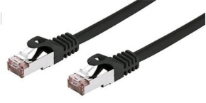 C-TECH kabel patchcord Cat6, FTP, černý, 1m