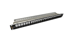 Solarix Modulární neosazený patch panel 24 portů 1U SX24M-0-STP-BK-UNI-N