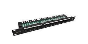 Solarix Patch panel 24 x RJ45 CAT5E UTP s vyvazovací lištou 1U SX24L-5E-UTP-BK-N