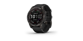 Garmin fenix 7 Sapphire Solar, Titan Black/ Black Silicone Band, EU