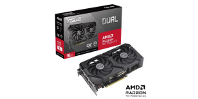 ASUS VGA AMD Radeon DUAL RX 7600 XT 16G OC, AMD RX 7600 XT, 16GB GDDR6, 3xDP, 1xHDMI