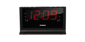 Orava RBD-612 radiobudík, LED displej, FM rádio, záložní napájení, SNOOZE, SLEEP, buzení rádiem, černá