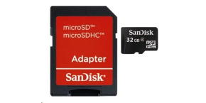 SanDisk MicroSDHC karta 32GB (Class 4) + adaptér