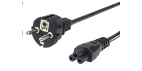 PREMIUMCORD Kabel napájecí 230V pro NTB 2m (3pin C5, trojlístek, "Mickey Mouse")