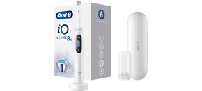 Oral-B iO Series 8 White Alabaster elektrický zubní kartáček, magnetický, 6 režimů, časovač, tlakový senzor, pouzdro