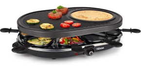 Tristar RA-2731 raclette grill, 1400 W, 5in1, pro 8 lidí, černý