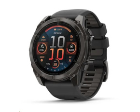 Garmin fenix® 8 AMOLED Sapphire - 51 mm - Carbon Gray DLC Titanium with Black | Pebble Gray Silicone Band, EU