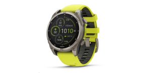 Garmin - fenix 8 Solar Sapphire - 47 mm - Titanium with Amp Yellow | Graphite Silicone Band, EU