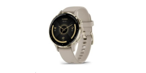 BAZAR - Garmin Venu® 3S, Nerezová luneta Soft Gold, pouzdro French Gray, silikonový řemínek - poškozený obal