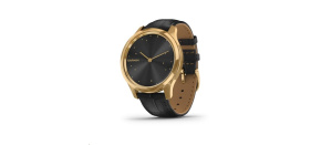 Garmin monitorovací náramek a hodinky vivomove3 Luxe, 24K Gold/BlackLeather Band