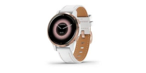 Garmin GPS sportovní hodinky Venu® 2S Rose Gold/White Leather Band