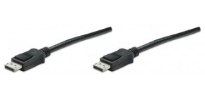 MANHATTAN DisplayPort Monitor Cable, DisplayPort Male / DisplayPort Male, 2 m, Black