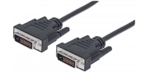 MANHATTAN kabel DVI-D Dual Link Male to DVI-D Dual Link Male, Black, 3 m