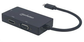 MANHATTAN Adaptér - Converter A/V USB-C 3v1 (HDMI, VGA, DVI)