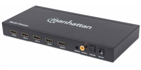 Manhattan HDMI přepínač, 1080p 4-Port HDMI Multiviewer Switch, černá