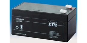 Baterie - CTM CT 12-3,4 (12V/3,4Ah - Faston 187), životnost 5let