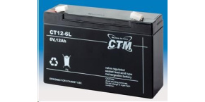 Baterie - CTM CT 6-12L (6V/12Ah - Faston 250), životnost 5let