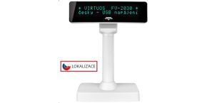 Virtuos VFD zákaznický displej Virtuos FV-2030W 2x20 9mm, USB, bílý