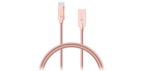 CONNECT IT Wirez Steel Knight USB-C (Type C) - USB-A, metallic rose-gold, 1 m