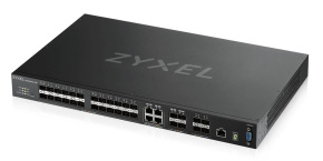 Zyxel XGS4600-32F L3 Managed Switch, 24x SFP, 4x RJ45/SFP, 4x 10G SFP+, stackable, dual PSU