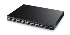 Zyxel GS1920-48HPV2 52-port Gigabit WebManaged PoE Switch, 48x gigabit RJ45, 4x gigabit RJ45/SFP, 2x SFP, 375W pro PoE