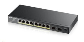 Zyxel GS1100-10HP v2 10-port Desktop Gigabit PoE Switch, 8x gigabit PoE RJ45, 2x SFP, 120W PoE budget