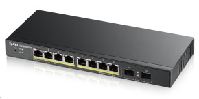 Zyxel GS1900-10HP v2 10-port Desktop Gigabit Web Smart PoE Switch, 8x gigabit PoE RJ45, 2x SFP, 70W PoE budget, fanless