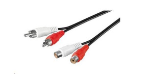 PREMIUMCORD Kabel prodlužovací audio 2x Cinch - 2x Cinch (RCA, M/F) 2m