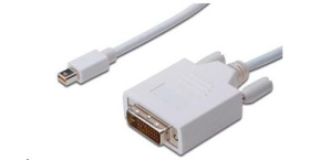 PREMIUMCORD Kabel Mini DisplayPort - DVI 1m, bílý