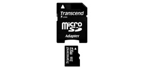 TRANSCEND MicroSD karta 2GB + adaptér