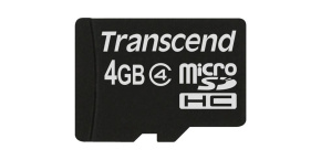 TRANSCEND MicroSDHC karta 4GB Class 4, bez adaptéru