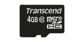 TRANSCEND MicroSDHC karta 4GB Class 10, bez adaptéru