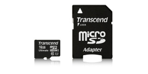 TRANSCEND MicroSDHC karta 16GB Ultimate, Class 10 UHS-I 600x, MLC + adaptér