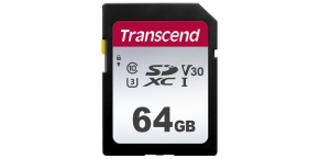 TRANSCEND SDXC karta 64GB 300S, UHS-I U3 V10 (R:100/W:25 MB/s)