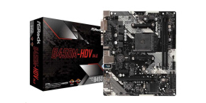 ASRock MB Sc AM4 B450M-HDV R4.0, AMD B450, 2xDDR4, VGA, mATX