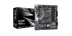 ASRock MB Sc AM4 B450M PRO4 R2.0, AMD B450, 4xDDR4, 1xHDMI, 1xDVI, 1xVGA, mATX