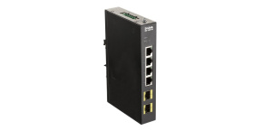 D-Link DIS-100G-6S Průmyslový Gigabit unmanaged switch, 4x GbE, 2x SFP, DIN