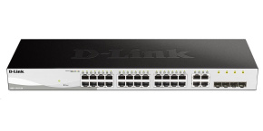 D-Link DGS-1210-24 28-port Gigabit Smart Switch, 24x GbE, 4x RJ45/SFP, fanless