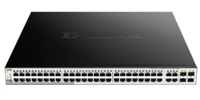 D-Link DGS-1210-52MP 52-Port Gigabit Smart+ PoE Switch, 48x GbE PoE+, 4x RJ45/SFP, PoE 370W