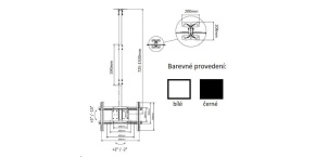 Držák Tv na strop Fiber Mounts T560 -  Bílý