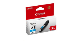 Canon CARTRIDGE CLI-551C XL azurová pro Pixma iP, Pixma iX, Pixma MG a Pixma MX 6850, 725x, 925, 8750 (695 str.)