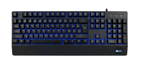 C-TECH Klávesnice KB-104BK, USB, 3 barvy podsvícení, černá, CZ/SK