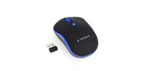 GEMBIRD myš MUSW-4B-03-B, černo-modrá, bezdrátová, USB nano receiver