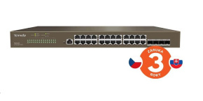 Tenda TEG3328F - L2 Managed Gigabit Switch, 24x RJ45 10/100/1000 Mb/s, 4x SFP 1 Gb/s