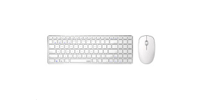 RAPOO set klávesnice a myš 9300M, bezdrátová, Multi-Mode Slim Mouse, Ultra-Slim Keyboard, bílá