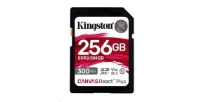 Kingston SDXC karta 256GB Canvas React Plus SDXC UHS-II 300R/260W U3 V90 for Full HD/4K/8K